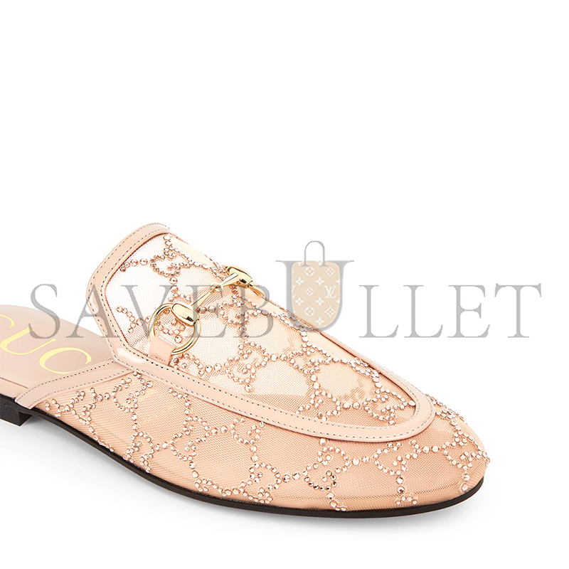GUCCI WOMEN'S GG CRYSTAL PRINCETOWN SLIPPER 835484 GUCCI WOMEN'S GG CRYSTAL PRINCETOWN SLIPPER 835484